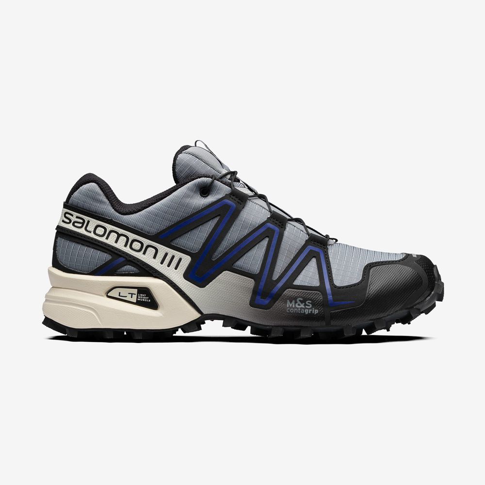 Salomon Singapore Mens Sneakers - SPEEDCROSS 3 Black / Blue | 52016-ZGKP